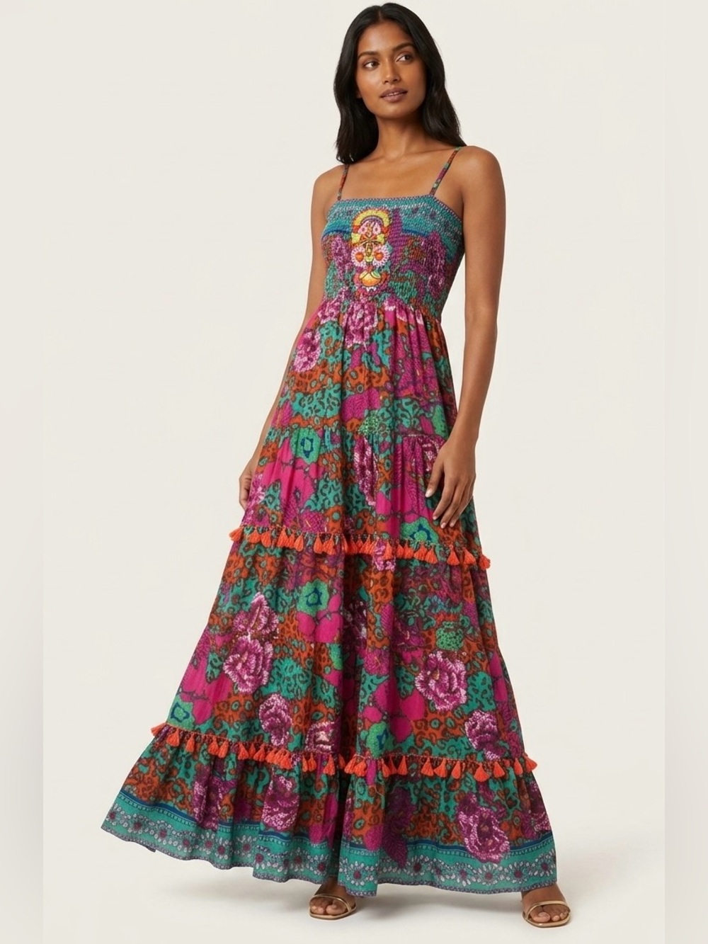 Antica Sartoria Giacomo Cinque Beaded Boho Maxi Dress XS